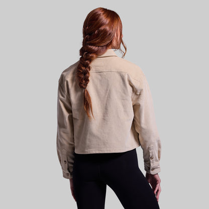 Women's Cropped Corduroy Shirt (Wheat)