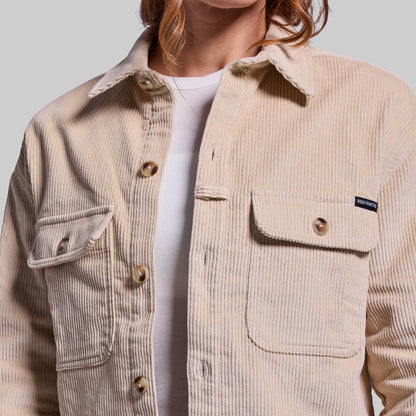 Women's Cropped Corduroy Shirt (Wheat)