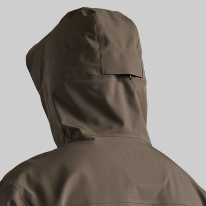 Back hood detail on the Ranger Green Mission FLEX Rain Jacket 2.0