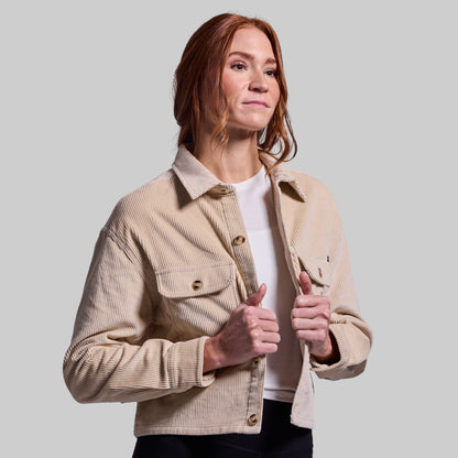 Women's Cropped Corduroy Shirt (Wheat)