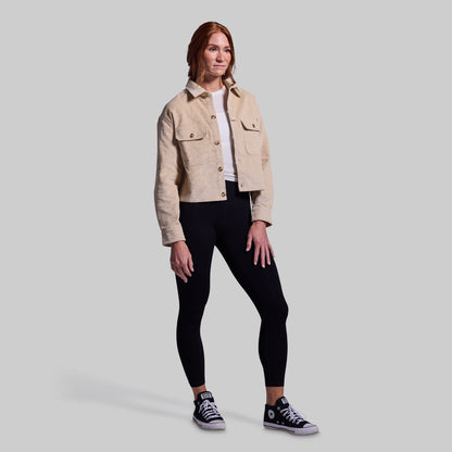 Women's Cropped Corduroy Shirt (Wheat)