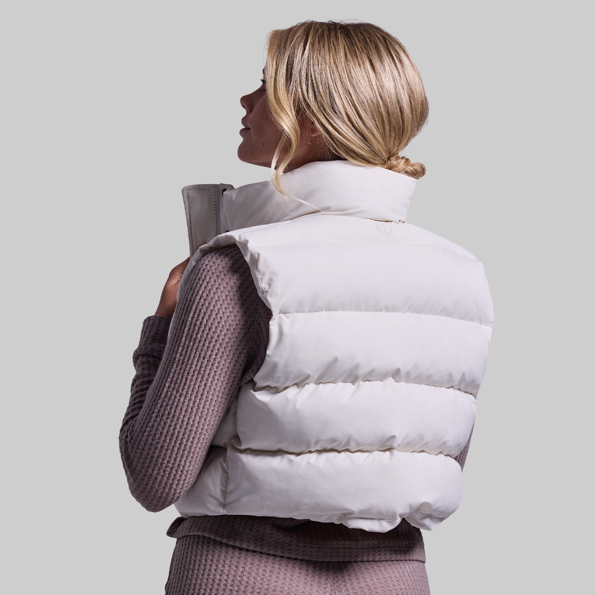 Fireside Cropped Puffer Vest (Ivory) – Born Primitive