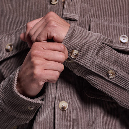 Women’s Cropped Corduroy Shirt (Elephant)