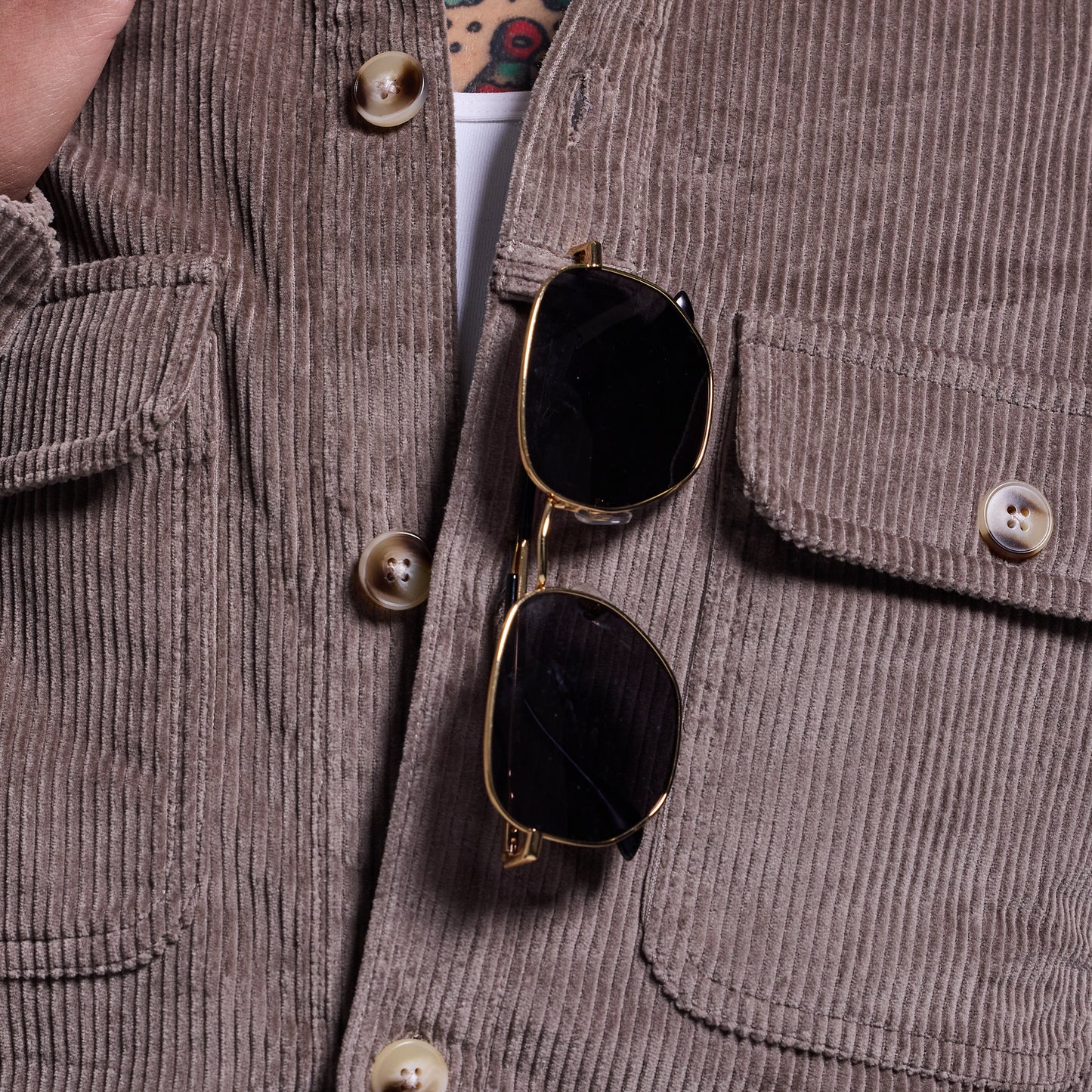 Women’s Cropped Corduroy Shirt (Elephant)