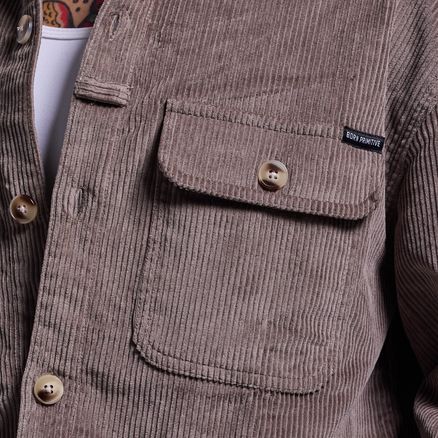 Women’s Cropped Corduroy Shirt (Elephant)