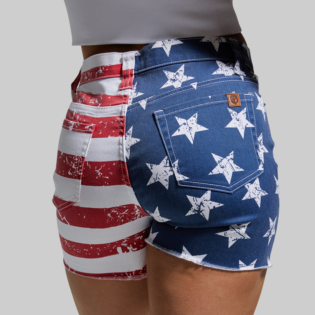 Flag high waisted shorts hotsell