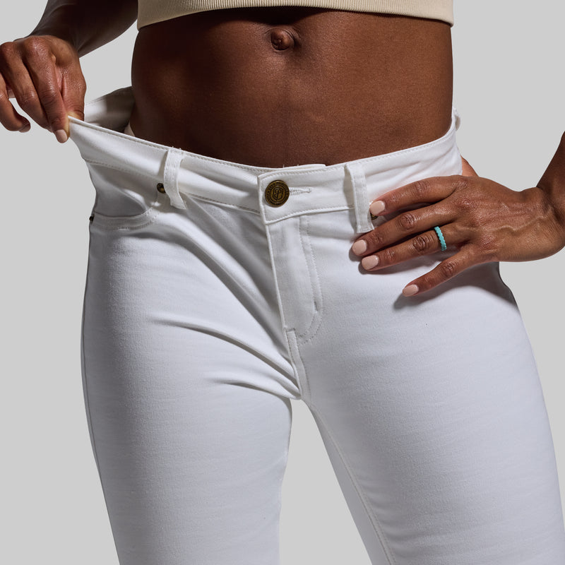 FLEX Stretchy Mid-Rise Skinny Jean (White)