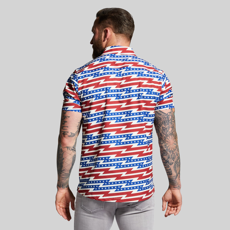 Voyager Button Up (Patriotic Flash)