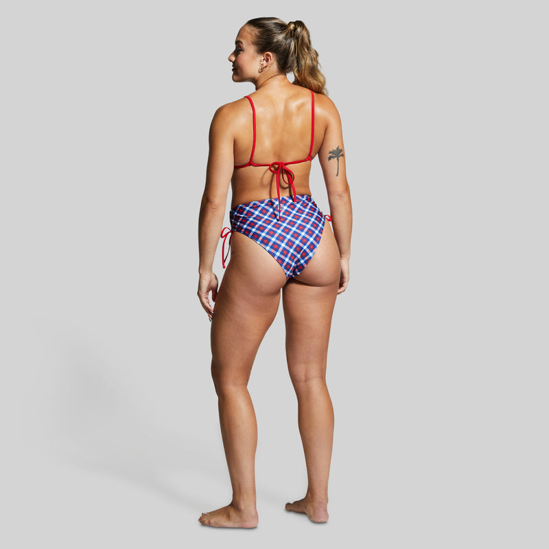 Bandeau Bikini Top (Patriotic Plaid)