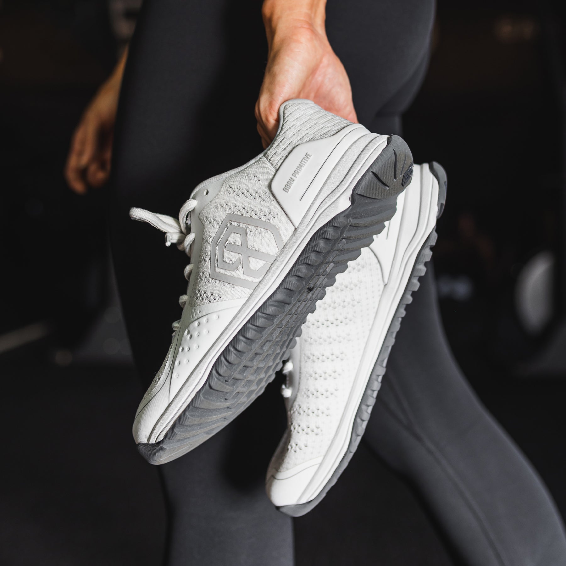 Women's White and Grey Workout Trainers