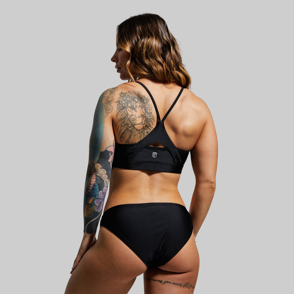 ◆ROCKCAKE◆ Pureline Logo Bikini Top Black Black U-Ring Cross Back Bikini Top & Reviews - Navy,Red