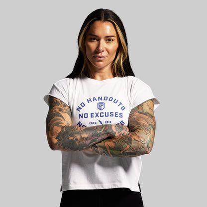 No Excuses Muscle Tee (White)