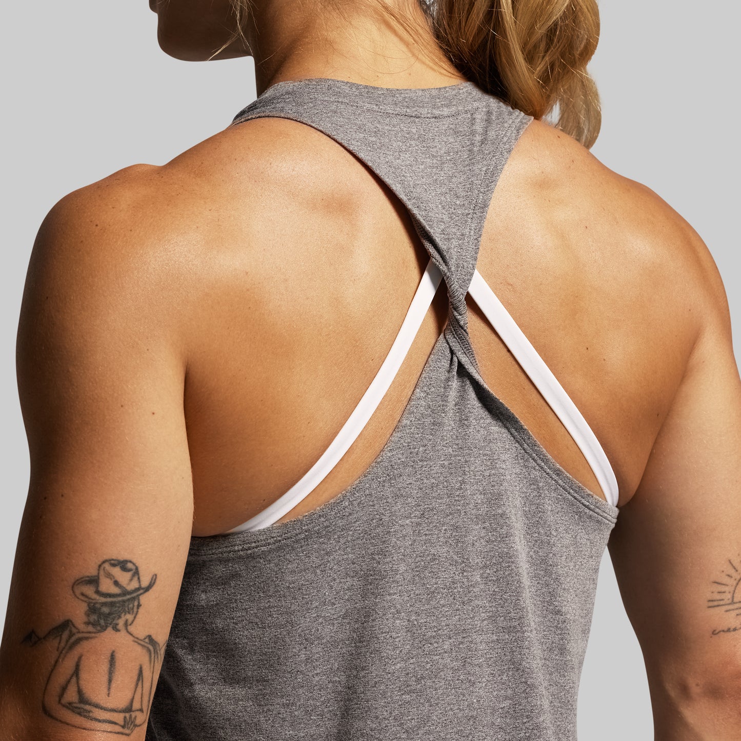 BP Premium Basic Twist Tank (Heather Grey)