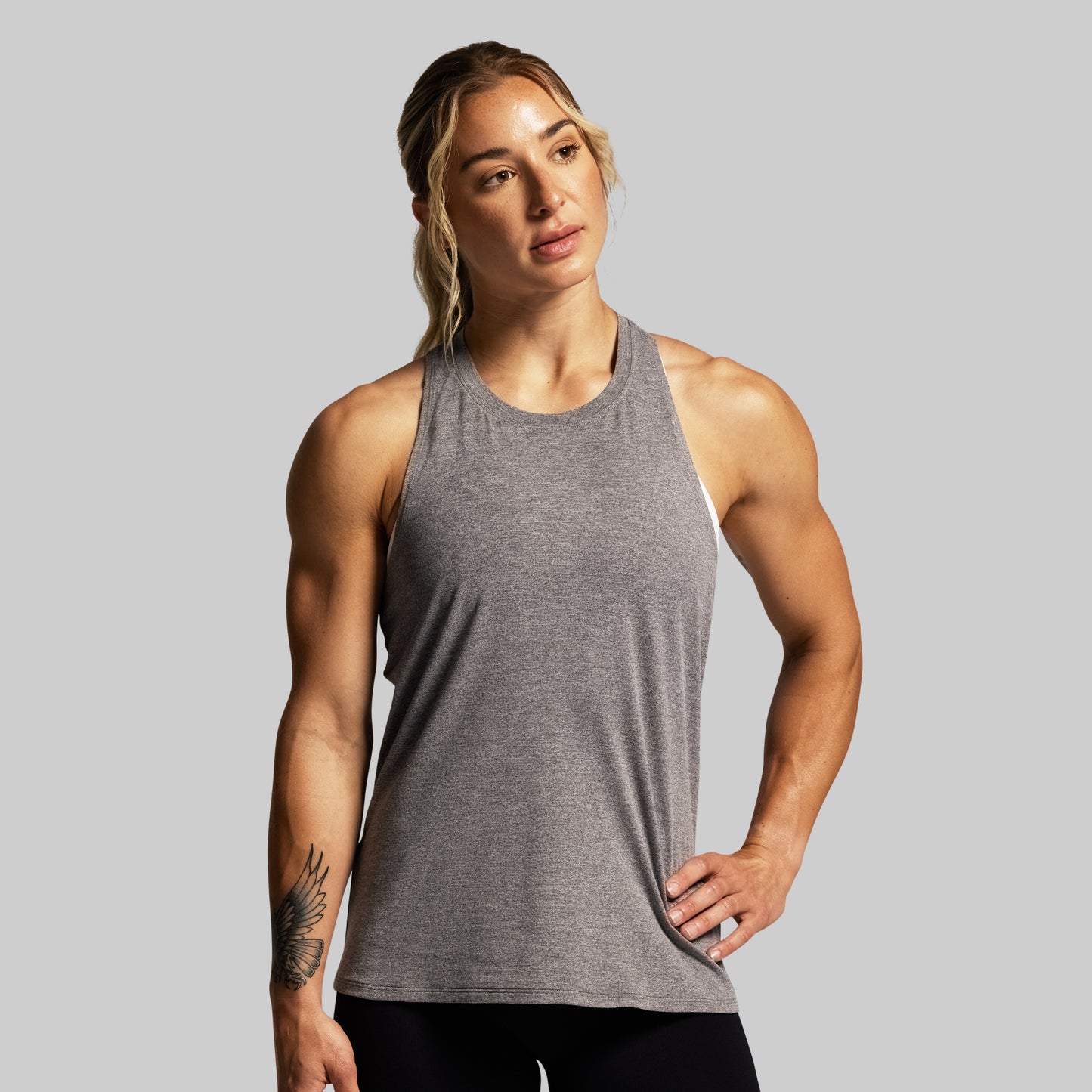 BP Premium Basic Twist Tank (Heather Grey)