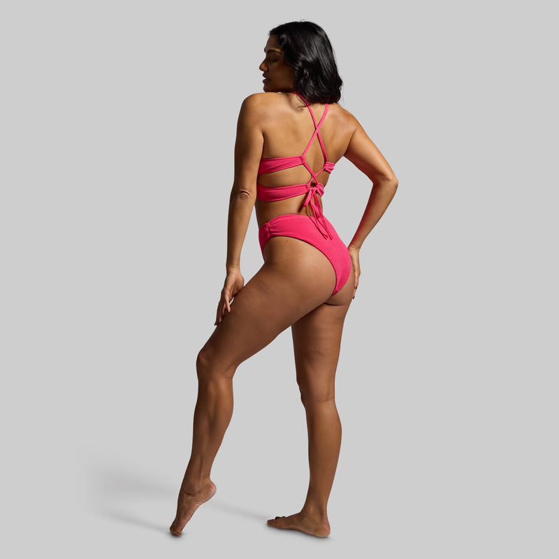 Solstice Crinkle Bikini Bottom (Raspberry Sorbet)
