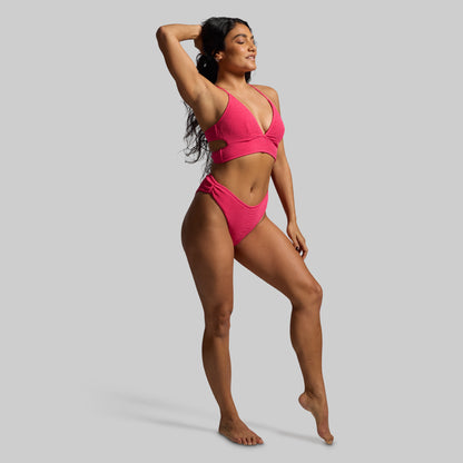 Solstice Crinkle Bikini Bottom (Raspberry Sorbet)