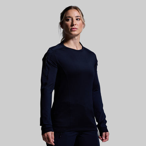 Women's Long Sleeve Op Top (Police Blue)