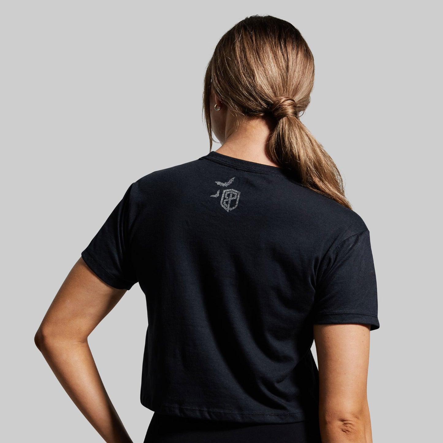 Lifting Spirits Crop Tee (Black)