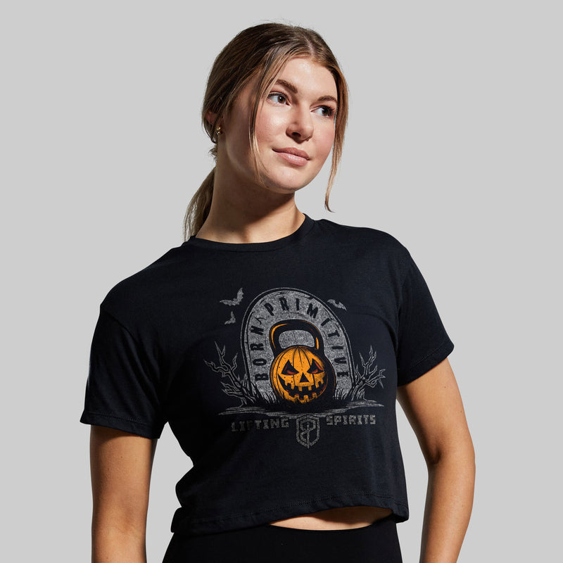 Lifting Spirits Crop Tee (Black)