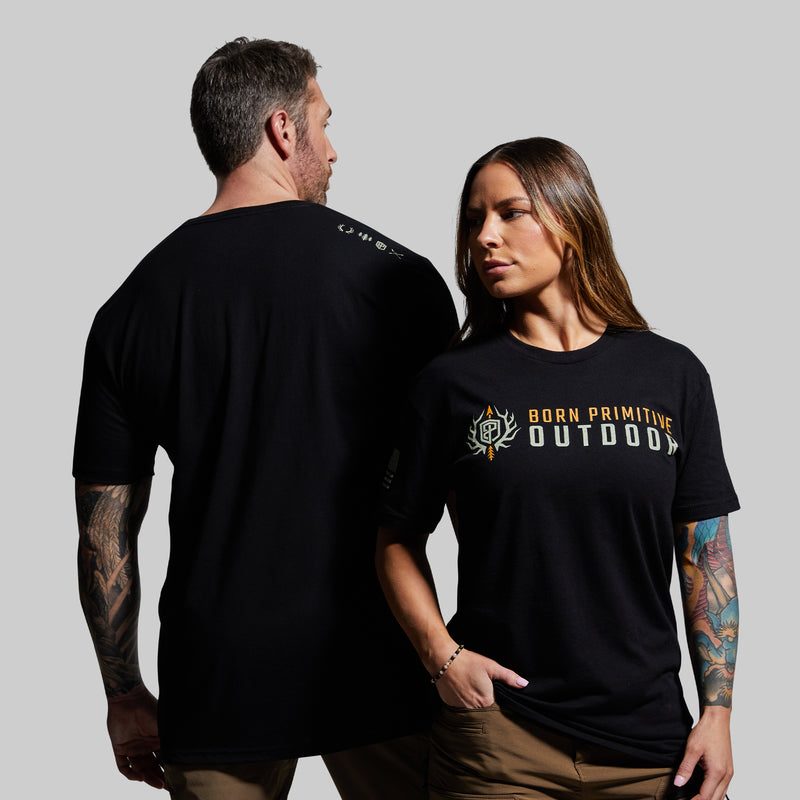 Outdoor Brand T-Shirt (Black) – Born Primitive