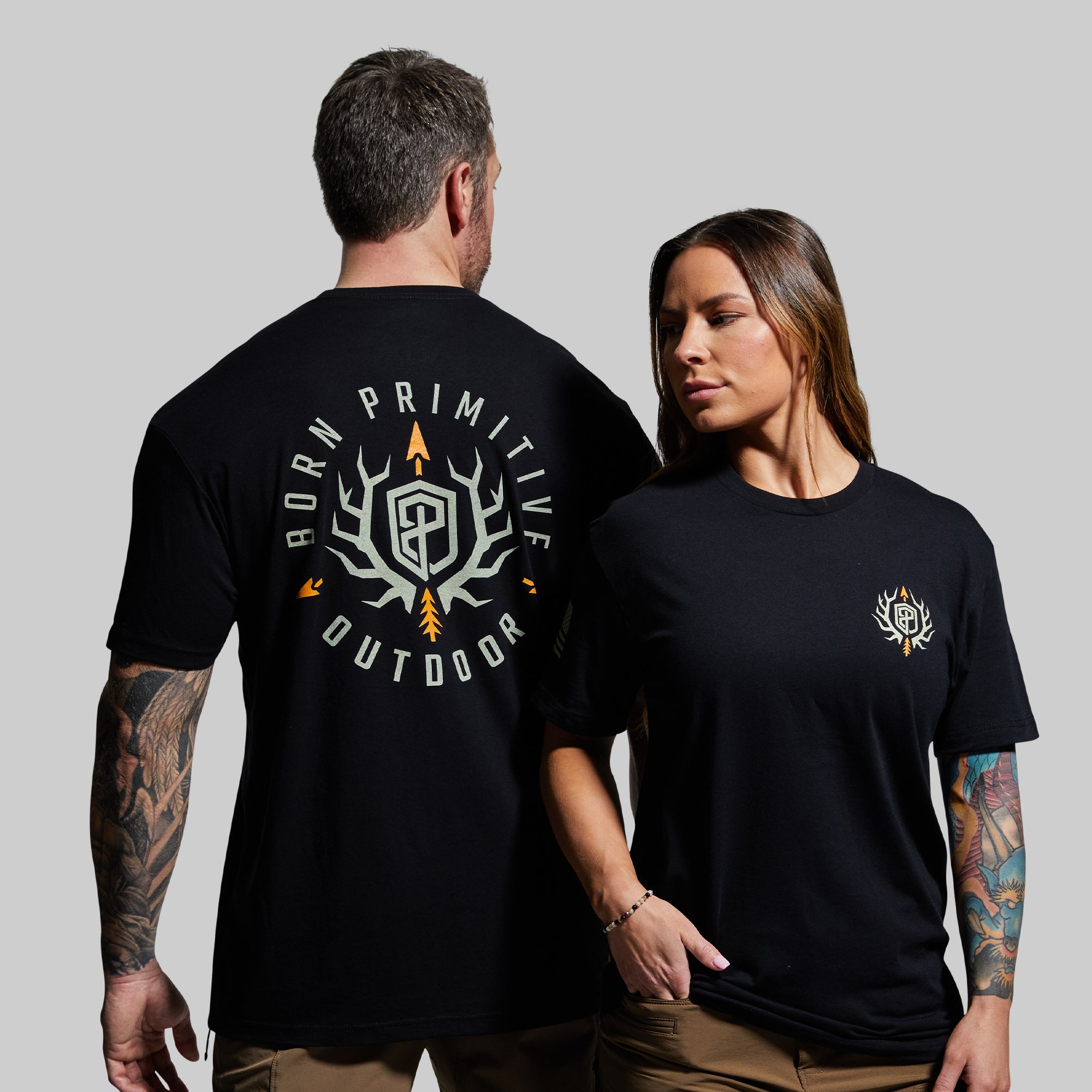 Born Primitive Sticker Outdoor Emblem Tee (Black) – Born Primitive