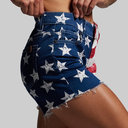FLEX Stretchy Jean Short (American Flag)