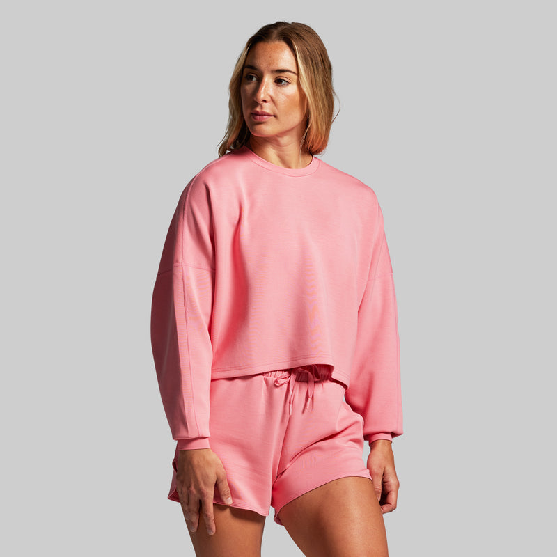 Lounge Lux Cropped Pullover Set (Faded Rose)