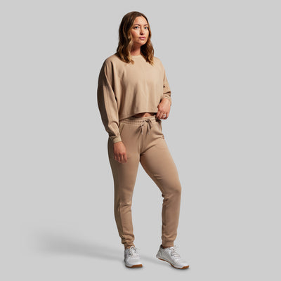 Lounge Lux Cropped Pullover Set (Mink)