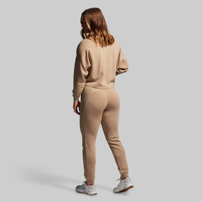 Lounge Lux Cropped Pullover Set (Mink)