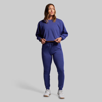 Lounge Lux Cropped Pullover Set (Deep Sky)