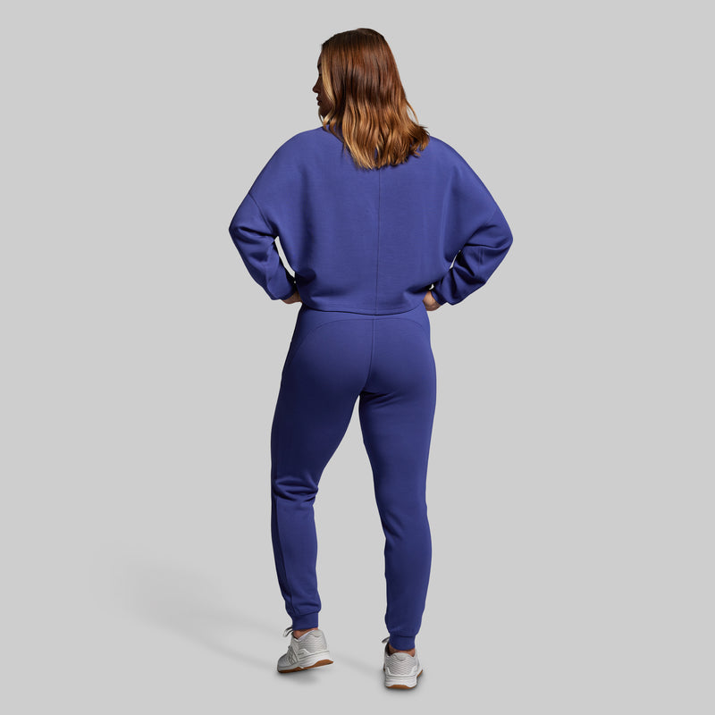 Lounge Lux Cropped Pullover Set (Deep Sky)