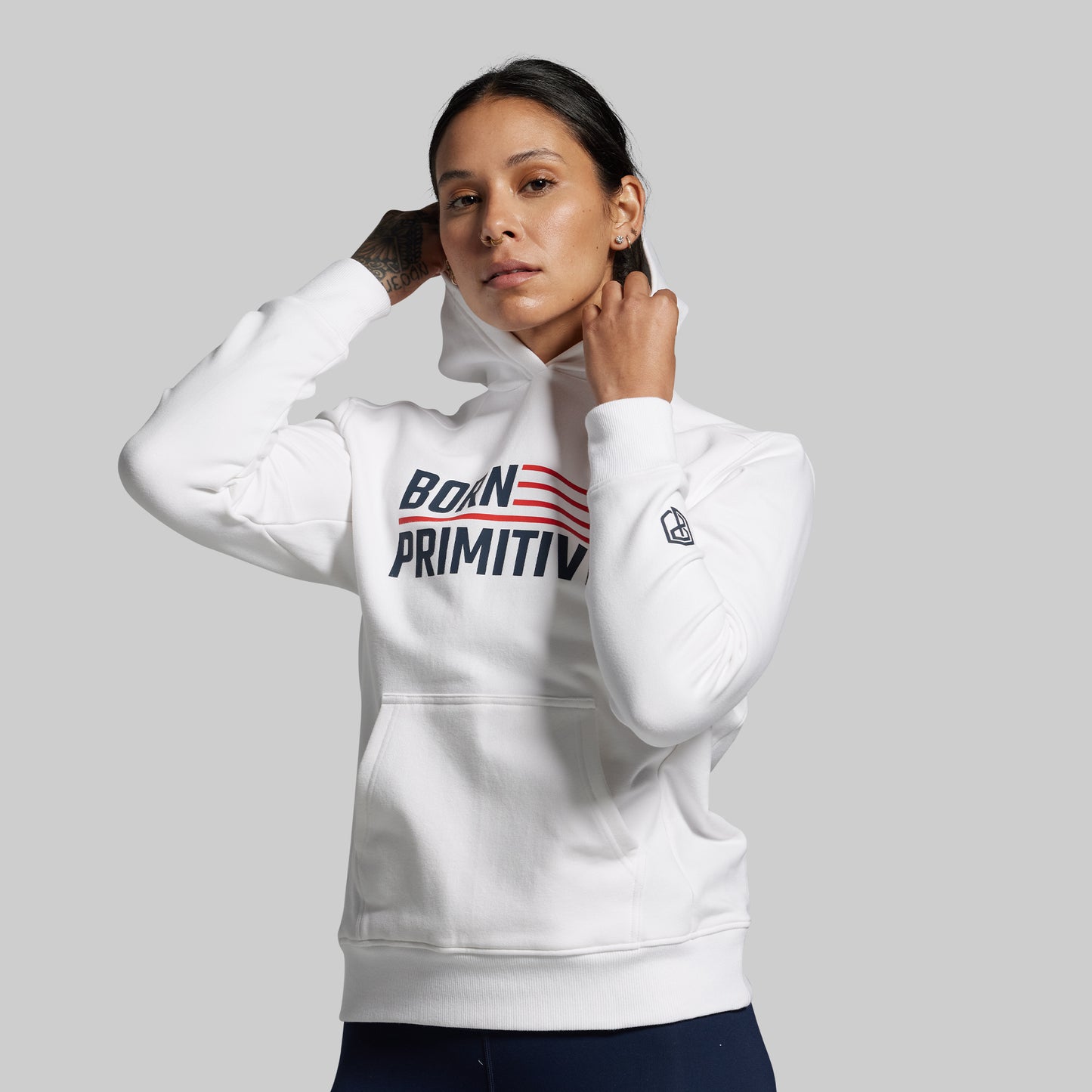 BP Flag Women's Unmatched Hoodie (White)
