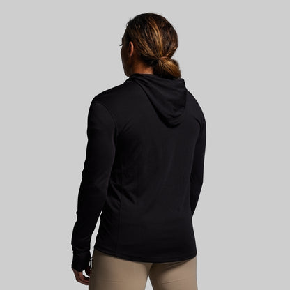 Women's Ridgeline Merino Half Zip Hoodie 165 (Black)