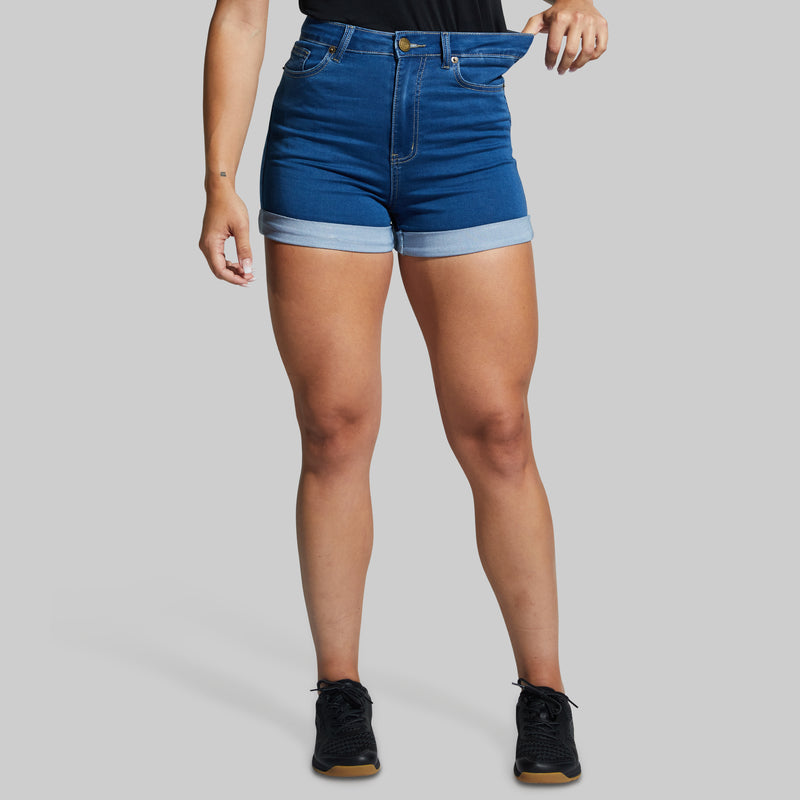 FLEX Stretchy Jean Short (Mid Wash)  Stretchy jean shorts, Jean shorts,  Stretchy
