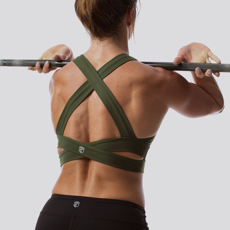Born Primitive - Sports bras made to move with you, wherever that may be.  🌪 Shop the Movement Sports Bra ⁠in Tactical Green at bornprimitive.com. ⁠  Love this style? The Movement Sports